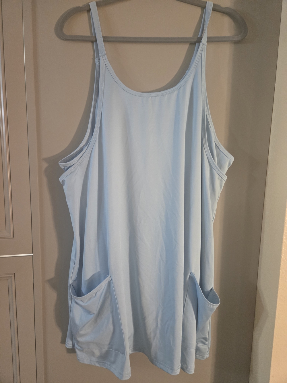 SHEIN Pale Blue Pocket Tank Jumpsuit Romper